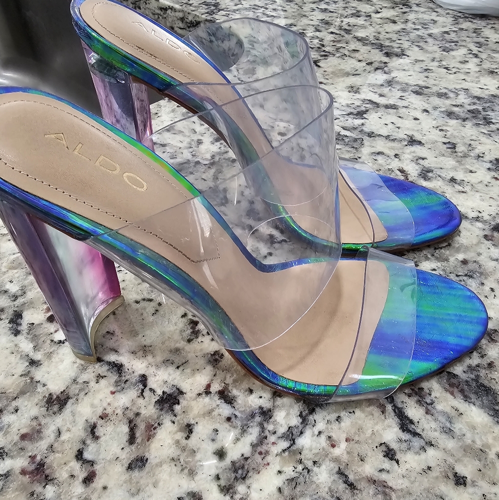 Aldo women's  clear, high-heel sandals